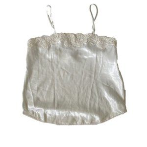 Vintage satin lace trim cami white Sz M